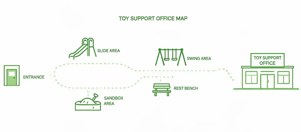Little Tikes support location illustration